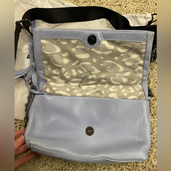 Aimee Kestenberg Blue Leather Crossbody Zip Me Up Purse - Picture 3 of 10